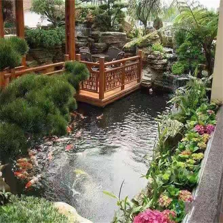 灌南庭院设计鱼池假山建造图